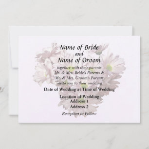 Invitación Corazón de Margaritas Rosadas de Mum