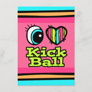 Invitación Corazón de Ojo Brillante Amo Patear Pelota