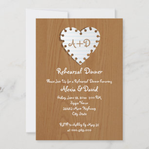 Invitación Corazón de papel en la cena de ensayo boda de made