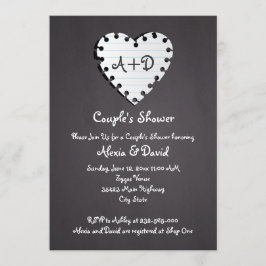 Invitación Corazón de papel en la ducha de parejas bodas en p