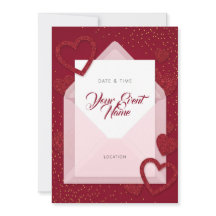 Corazón de Purpurina Rojo Sobre Fondo Rosa Románti