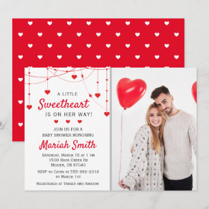 Invitación Corazón de San Valentín Chica Chico Shower de Bebé