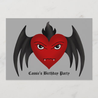 Invitación Corazón de vampiros gótico lindo todas las ocasion