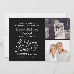 Invitación Corazón Elegante de Aniversario AÑOS EN LA ETERNID