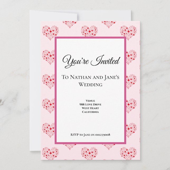 Invitación Corazón en puntos (Anverso)