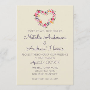 Invitación Corazón floral
