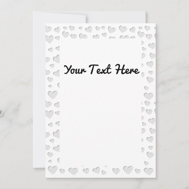 Invitación Corazón Forma Papel falso Cortado (Anverso)