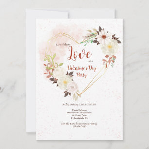 Invitación Corazón Forma Rústica