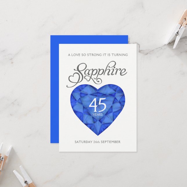 Invitación Corazón fuerte aguamarina acuarela azul boda 45 (Anverso/Reverso In Situ)