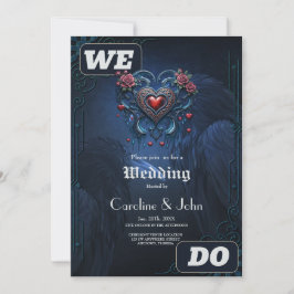 Invitación Corazón gótico de diseño artístico compuesto por