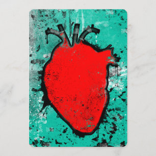 Invitación corazón grunge