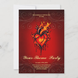 Invitación Corazón inflamante.