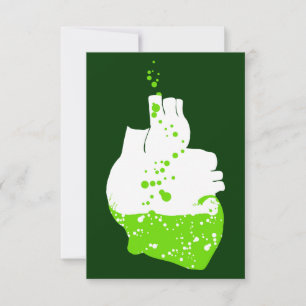 Invitación corazón irlandés de cerveza verde