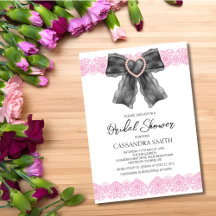 Corazón Lace Ribbon Black Bow Bridal Shower