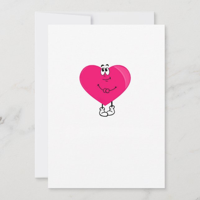 Invitación Corazón lindo, corazón rosa (Anverso)
