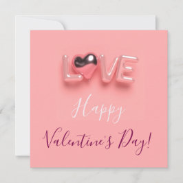INVITACIÓN  CORAZÓN MODERNO ROSA DÍA DE SAN VALENTÍN  