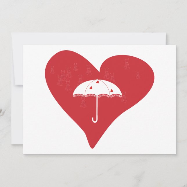 Invitación Corazón nupcial de la ducha (Anverso)