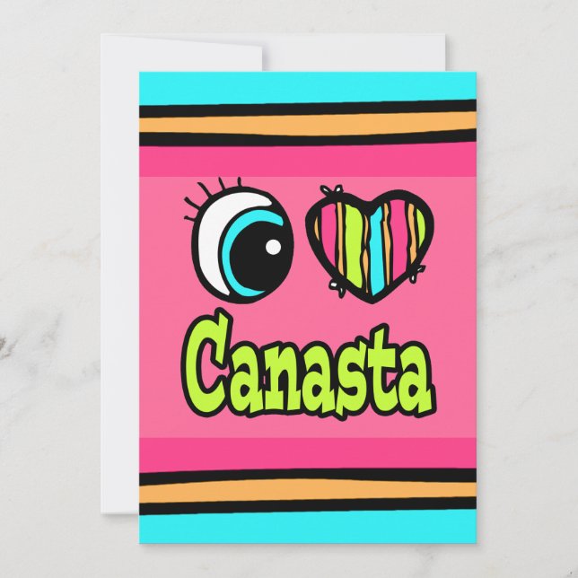 Invitación Corazón Ojo Brillante Me Encanta Canasta (Anverso)