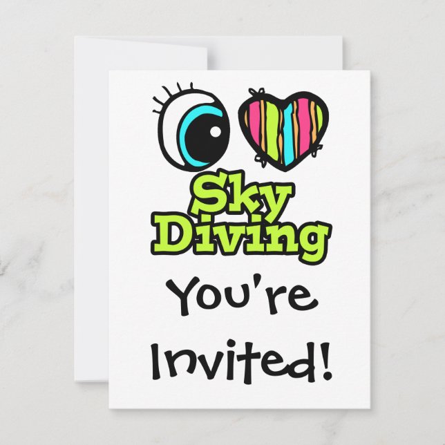 Invitación Corazón Ojo Brillante Me Encanta El Buceo (Anverso)