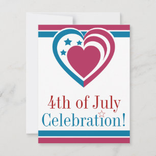 Invitación Corazón patriótico - 4 de julio
