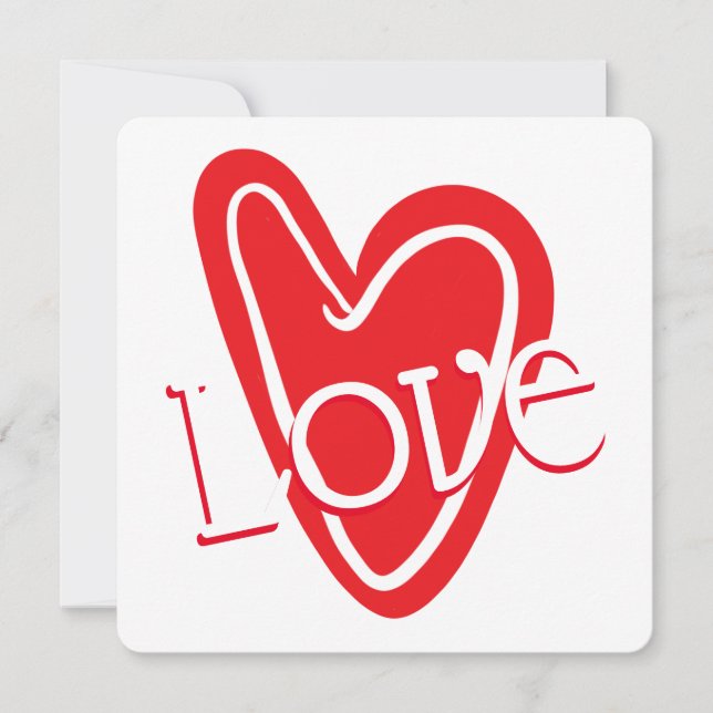 Invitación Corazón rojo Guay con amor (Anverso)