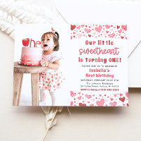 Corazón Rojo Rosa Pequeño Querido Primer Cumpleaño