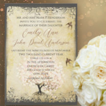 Corazón Romántico Hoja Rosa Árbol Amor Pájaro Boda