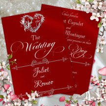 Corazón Romántico y Caligrafía en Rojo - Boda