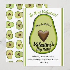Invitación Corazón Sagrado Guacamole Aguacate Fiesta de San V