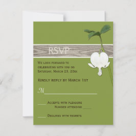 Invitación Corazón Sangrante Marrón Verde Marfil RSVP Boda