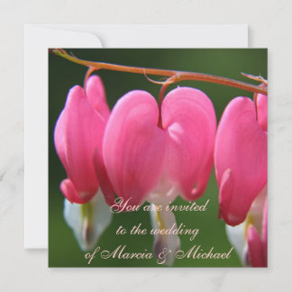 Invitación Corazón sangrante rosado fresco