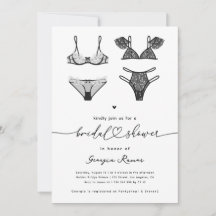 Corazón Script & Black Lace Lingerie Bridal Shower