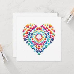 Invitación Corazón Vibrante Tie-Dye