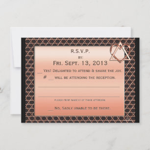 Invitación Corazón y Alma Art Deco de Cobre Respuesta de Boda