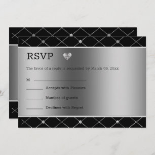 Invitación Corazón Y Fondo Plateados
