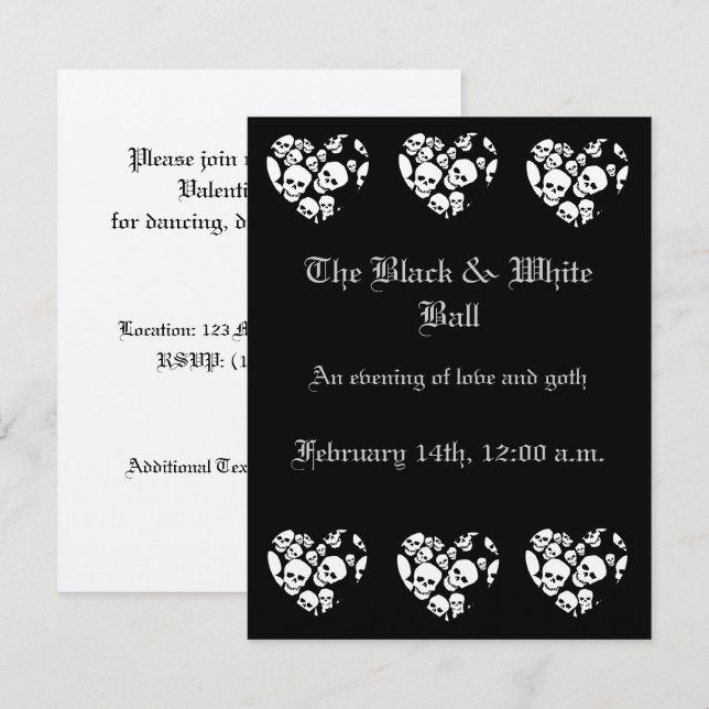 Invitación CorazónDeCalavera (Anverso / Reverso)