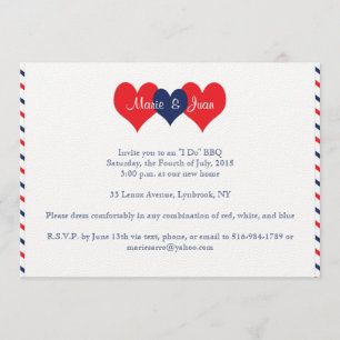 Invitación Corazones americana que casan a Marie Juan