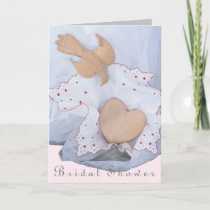 Invitación Corazones, amor, rojo & una paloma para la ducha d