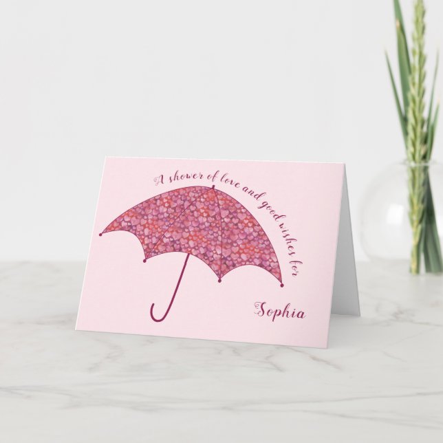 Invitación Corazones añaden un nombre novia boda ducha saludo (Anverso)