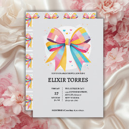 Invitación Corazones arcoiris doblan Baby Shower
