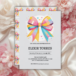 Invitación Corazones arcoiris doblan Baby Shower