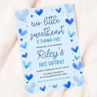 Corazones Azules Primer cumpleaños nuestro pequeño