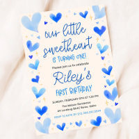 Corazones Azules Primer cumpleaños nuestro pequeño