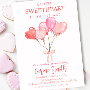 Invitación Corazones/Baby Shower con temas de San Valentín