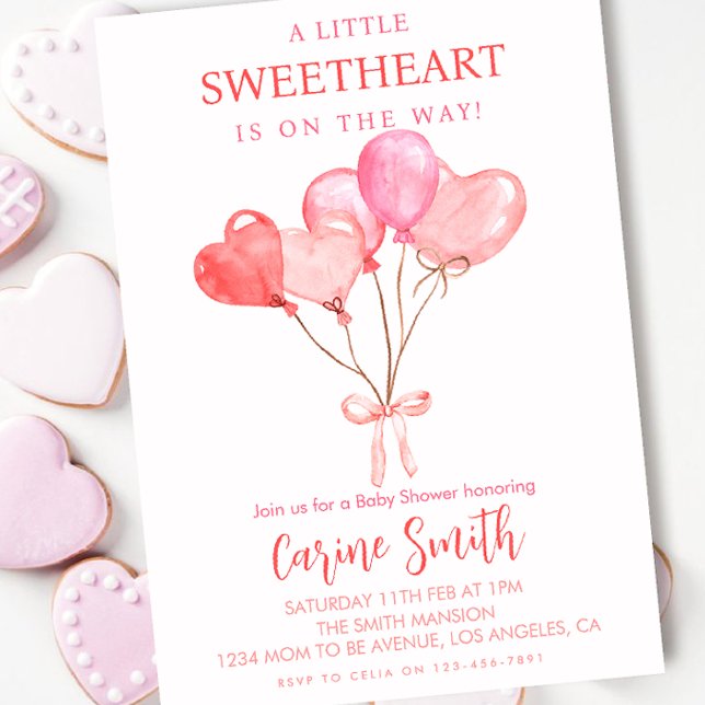 Invitación Corazones/Baby Shower con temas de San Valentín (Subido por el creador)