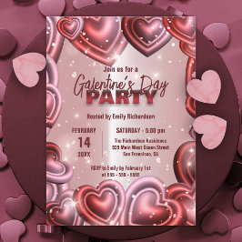 Invitación Corazones brillantes con espárragos Fiesta del Día