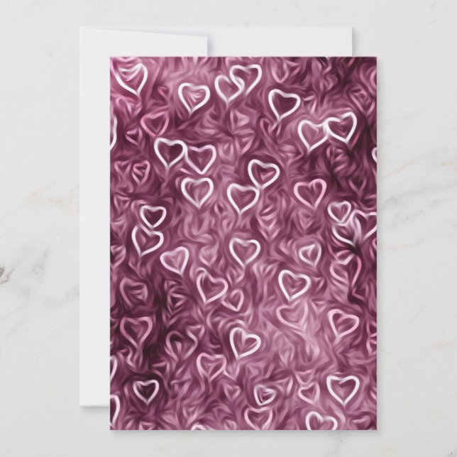 Invitación Corazones Caídos - Rosa (Anverso)