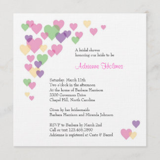 Invitación Corazones coloridos
