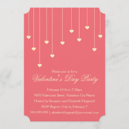 Invitación Corazones crema modernos en Fiesta de San Valentín