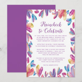 Invitación Corazones de Acuarela Aplazamiento